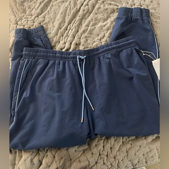 NWT $138 Calme by Johnny Was Elements Track Pants Blue with Drawstring Sz XXL - Picture 9 of 9